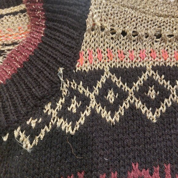 Women's Small Free People Cozy Cottage Half Zip Balloon Sleeve Boho Pullover - Picture 10 of 11